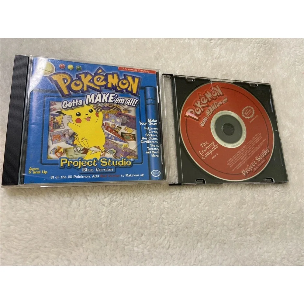 Pokemon Gotta‎ Make Em All Project Studio Computer PC CD-ROM 1999 Red And Blue